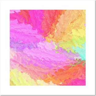 Abstract Watercolor pastel paint colorful merging and mixing Posters and Art